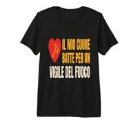 Vigile del Fuoco Cuore Battito Passione Fuego Maglietta Premium