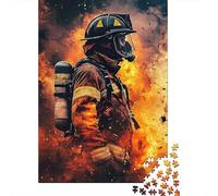 Vigile del Fuoco Eroe Puzzle 1000 Pezzi Carta per Adulti Scena di Fuoco Gioco di Puzzle 1000 Pezzi Relax Decorazione Regalo 70x50cm/1000pcs