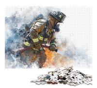 Vigile del fuoco in azione - 2 Puzzle per adulti e adolescenti 500 pezzi Puzzle in legno per adolescenti Regali Gioco rompicapo 500 pezzi (52x38 cm)