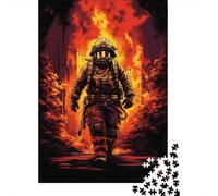 Vigile del Fuoco Puzzle 1000 Pezzi Carta Adulti Scenario Notturno Gioco di Puzzle 1000 Pezzi Relax Decorazione Regalo 52x38cm/1000pcs