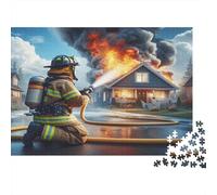 Vigile del Fuoco Salva Casa Puzzle 1000 Pezzi Puzzle per Adulti Gioco di Puzzle 1000 Pezzi Carta Rilassante Decorazione Regalo 52x38cm/1000pcs
