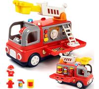 Vigili del fuoco, giocattolo a partire da 1 2 anni, Montessori giocattolo a partire da 1 2 anni con luce e suono, vigili del fuoco per bambini, regali per ragazzi ragazze, bambini Fire Truck veicoli