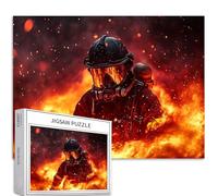 Vigili del fuoco nel mare del fuoco 1000 pezzi puzzle per adulti eroe del fuoco arte puzzle impegnativo giochi di attività familiari colorato fai da te puzzle per la decorazione della casa regali 70 ×