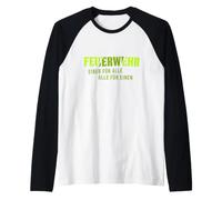 Vigili del Fuoco Pompiere Auto dei Vigili del Fuoco Regalo Maglia con Maniche Raglan