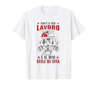 Vigili del Fuoco Uno Stile di Vita Pompiere Maglietta, Uomo, Bianco, 3XL