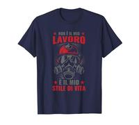Vigili del Fuoco Uno Stile di Vita Pompiere Maglietta, Uomo, Navy, 6XL