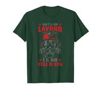 Vigili del Fuoco Uno Stile di Vita Pompiere Maglietta, Uomo, Verde Foresta, 3XL