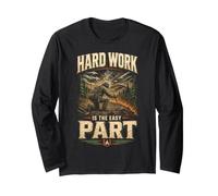 Vigili del Fuoco Volontari Hard Work Is The Easy Part Maglia a Manica