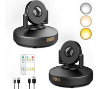 VIGMOJ 2Pack Lampada a sospensione ricaricabile, luce wireless per quadri con timer e luci dimmerabili per tiro a segno e opere d'arte