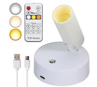 VIGMOJ Faretti a LED Wireless con Luci Remote Up per Interni, Dimmerabili Alimentati con Timer, Luci Spot Ricaricabili per Impianto Muro Arte