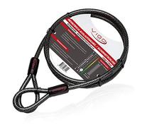 VIGO SPORTS® catena bici con occhielli [2m] I Cavo acciaio da 10 mm per proteggere la bicicletta, il moto, il barbecue, i mobili da giardino o il passeggino da furti I Resistente alle intemperie