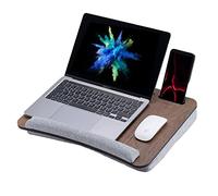 Vigo Wood Scrivania Portatile su Grembo con Cuscino,Vassoio Morbido da Divano per Ufficio Domestico, Leggero e Portatile con Poggiapolso, Adatto per Laptop,Tablet fino a 15.6'' e Supporto per Telefono