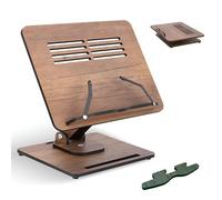 Vigo Wood Supporto per Libri - Leggio in Legno Pieghevole e Supporto per Laptop - Regolabile, Pieghevole, Scaffale per Libri - Accessorio da Cucina e Ufficio per una Lettura e Lavoro Comodi