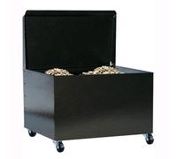 Cassettone portapellet in acciaio con coperchio e ruote cm 50 x 43 x 57 h