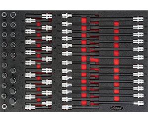 Vigor assortimento di cacciavite Torx per viti ad esagono incassato di profilo per interno Torx, numero utensili: 62, 1 pezzi, v4727