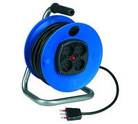 Vigor Blinky Cr14504Bn Avvolgicavo con 2 Prese e 2 Schuko 10/16A, Cavo da 3x1.5mm, 50 m