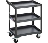 VIGOR Carrello di servizio V4758, robusta struttura in lamiera d'acciaio, 763 x 443 x 843 mm, ripiano regolabile in altezza, portata 120 kg, ruote con cuscinetti a sfera per un facile spostamento