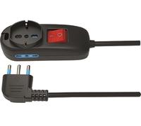 VIGOR - MULTIPRESA 3 PRESE VIGOR SCHUKO/BIPASSO INTERRUTTORE NERO 16A - 20434