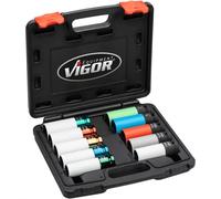 ViGOR, set da 10 pezzi, attacco quadro da 12,5 mm (1/2 pollice), larghezza chiave 15-22,2 mm, per il montaggio delicato di pneumatici".