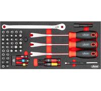 VIGOR Set di attrezzi V5090, modulo S, 393 x 188 x 35 mm, set di rilascio clip, sollevatore magnetico, adattatore e chiave a cricchetto
