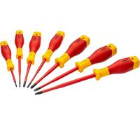 VIGOR Set di cacciaviti V2027N, 7 pezzi, PH0-PH2 e a taglio 0,5 x 3,0-1,2 x 6,5 mm, isolati VDE 1000 V