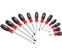 VIGOR Set di cacciaviti V5010/12, 12 pezzi, con calotta ad impatto e attacco quadro, Phillips PH e profilo a taglio, lama esagonale