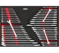 Vigor set di chiavi doppie aperte, chiavi combinate e chiavi combinate a cricchetto da 45 pezzi V6724N, misure da 6 x 7 a 30 x 32 mm, set di utensili versatile'.