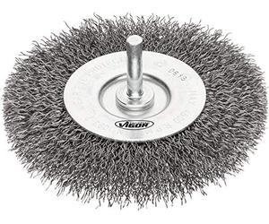 Vigor Spazzole per dischi (grosse, diametro: 100 mm, diametro fusto: 6 mm), V6803-100, argento