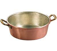 Vigor Tegame Rame Stagnato 2 Manici Senza Coperchio, 32 Cm