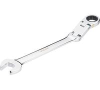 Vigor V6752-17 - Chiave combinata a cricchetto con doppio snodo, meccanismo a cricchetto dentato sul lato anello, colore: Argento