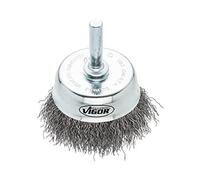 Vigor V6800-50 - Spazzola a tazza (grossa, diametro: 50 mm, diametro fusto: 6 mm), colore: Argento
