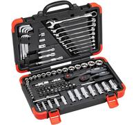 VIGOR Valigetta portautensili V2470N, 92 pezzi, esagono da 5/16 di pollice, quadrato da 1/4, 3/8 di pollice, profilo E,T,PH,PZ, per veicoli USA, valigetta robusta, per operazioni manuali precise'.