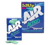Vigorsol Air Action Chewing Gum, Gomme da Masticare Senza Zucchero, Gusto Menta, Confenzione da 2 Astucci
