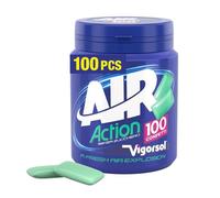 Vigorsol Air Action, Chewing Gum, Gusto Menta, Senza Zucchero, Senza Glutine, Barattolo da 100 Gomme da Masticare, Ideale per una Freschezza Intensa a Portata di Mano