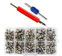 VIGORTHERIVE 2 Chiave 100 pz Nucleo Valvola R12 R134A Automotive Aria Condizionata A/C Stelo della Valvola Core Aghi Kit di Riparazione Resistente al Calore del Veicolo Accessori Auto