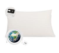 VigorVortex Federa per cuscino di messa a terra, 10% in argento, con cavi di messa a terra, migliora il sonno, bianco, 40 x 80 cm, 1 pezzo