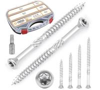VIGRUE Viti per terrazze, 5 x 60, 300 pezzi, 5 x 40 mm, 5 x 50 mm, 5 x 60 mm, 5 x 70 mm, in acciaio inox temprato C1, Torx 25, con punta in acciaio inox