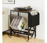 VIHBRAI Scaffale per giradischi, per 120 dischi in vinile, supporto per giradischi, supporto per dischi in vinile DJ, con organizer per soggiorno, camera da letto, ufficio