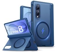 Vihibii for Samsung Galaxy Z Fold 8 Case, Compatible with Magsafe, Blue | Stand, Hinge Protection, Screen Protector, Translucent, Heavy Duty Drop Protection, Magnetic, Rugged Phone Cover, Men, Women