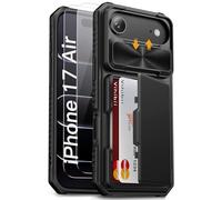 Vihibii per iPhone Air Custodia con [2X Protezioni Schermo], Porta Carte Integrato (4 Carte), Protezione Lente Fotocamera, Pellicole in Vetro Temperato, Blocco RFID, Custodia per iPhone 17 Air 6,5
