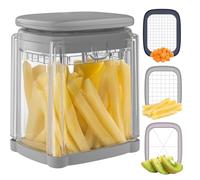 Vihoom Affetta Patate, Taglia Patate con 3 Lame in Acciaio Inox, Tagliapatate a Bastoncino, Affetta Verdure Multifunzioneper per Patatine Fritte, Cetrioli, Carote, Cipolle e Frutta