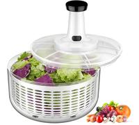 Vihoom Centrifuga per Insalata, Grande capacità 6L Strizza Insalata, Asciuga Insalata Centrifuga con Insalatiera e Base Antiscivolo, Lava e Asciuga Rapidamente Verdure e Frutta