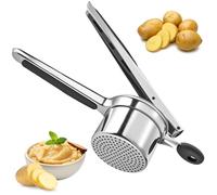 Vihoom Schiacciapatate, Schiacciapatate Acciaio Inox con Impugnatura Ergonomica in Silicone, Passatelli Attrezzo per Purè di Patate, Frutta, Verdure e Bébé