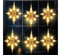 VIHOSE 6 luci natalizie a forma di Betlemme, da 26 cm, in plastica, illuminate a LED, grandi decorazioni per albero di Natale (giallo)