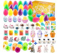 Viicoor Uova di Pasqua ripiene, 48 uova di Pasqua da riempire con braccialetti, pipa, regali di Pasqua per bambini, accessori per feste di Pasqua, riempitivi, giocattoli per bambini e regalo a