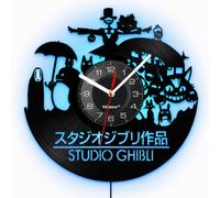 Viiluuxr Orologio da Parete in Vinile Creature Fantasy, 30 cm, LED USB | Creature del bosco, gatti e sagome animate; per angolo lettura. LED USB; alimentatore e pila AA esclusi