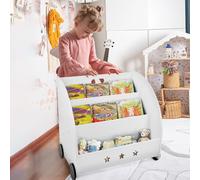 VIIROUD Libreria per bambini a forma di albero, adorabile universale, scaffale portaoggetti a 2 livelli, con angoli arrotondati, per camera da letto, soggiorno, 62 x 42 x 57 cm, bianco (1 pezzo)