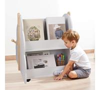 VIIROUD Libreria per bambini a forma di albero adorabile universale scaffale portaoggetti a 2 livelli con angoli arrotondati per camera da letto, soggiorno, 50 x 54 x 61 cm, bianco (1 pezzo)