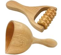 ViiTar Coppetta per terapia del legno 2 in 1, rullo in legno per cellulite, strumenti di massaggio per terapia del legno, per scolpire il corpo, kit per maderoterapia