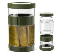 Viitech Barattolo in vetro da 1500 ml per cetriolo da capovolgere con guarnizione, anello in silicone, sottaceto ermetico, da capovolgere, a prova di perdite, separatore per olive a fette (verde)